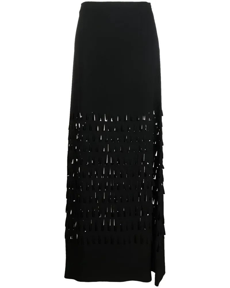 Alberta Ferretti Rock mit hohem Bund - Schwarz Schwarz
