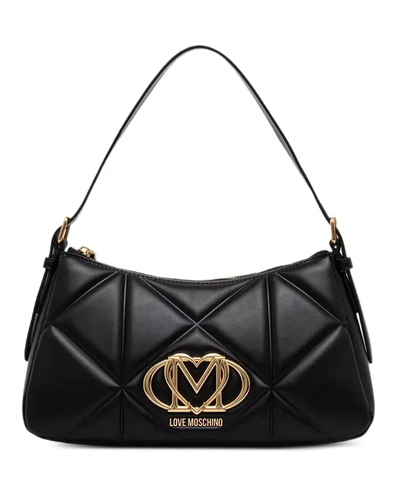 Moschino quilted logo-plaque tote bag - Schwarz Schwarz
