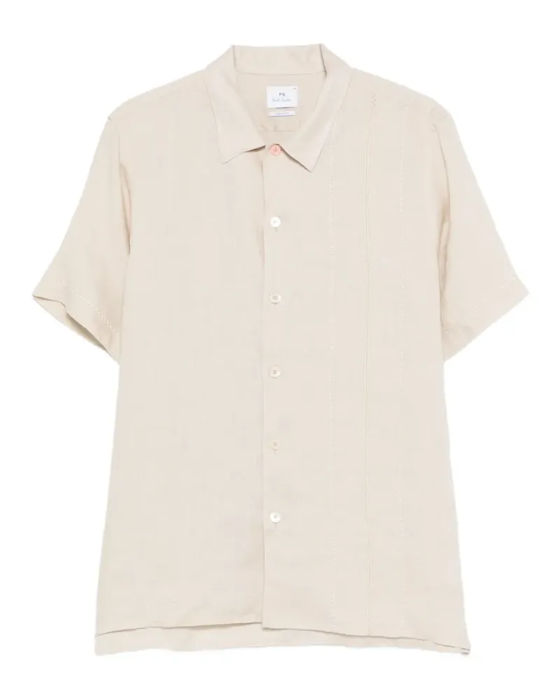 Paul Smith embroidered-detail short-sleeve shirt - Nude Nude