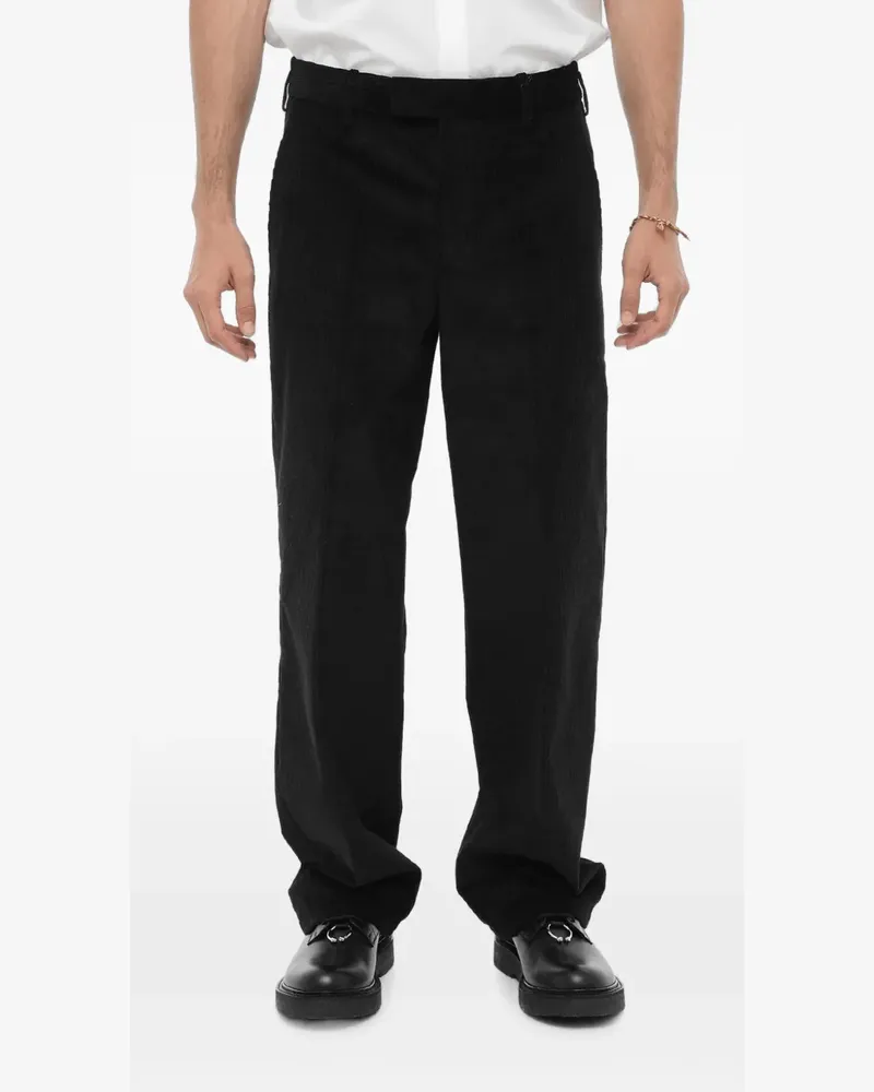 Neil Barrett Lockere Hose aus geripptem Velours - Schwarz Schwarz