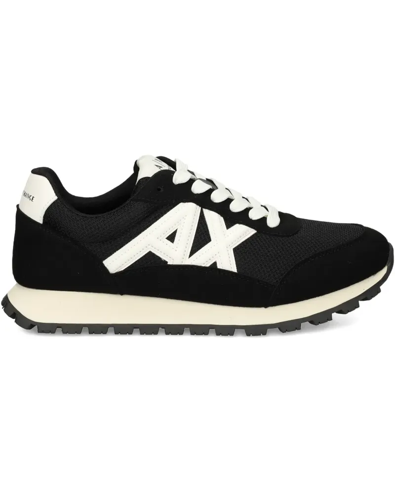Armani Exchange Mesh-Sneakers mit Logo-Detail - Schwarz Schwarz