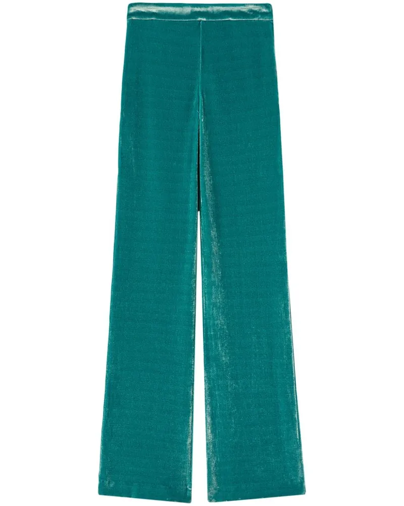 Jil Sander Straight-Leg-Hose in Samtoptik - Grün Grün