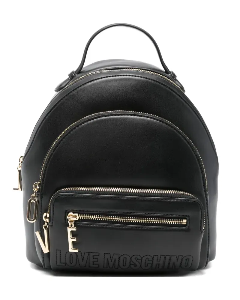 Moschino Rucksack mit Reißverschluss - Schwarz Schwarz