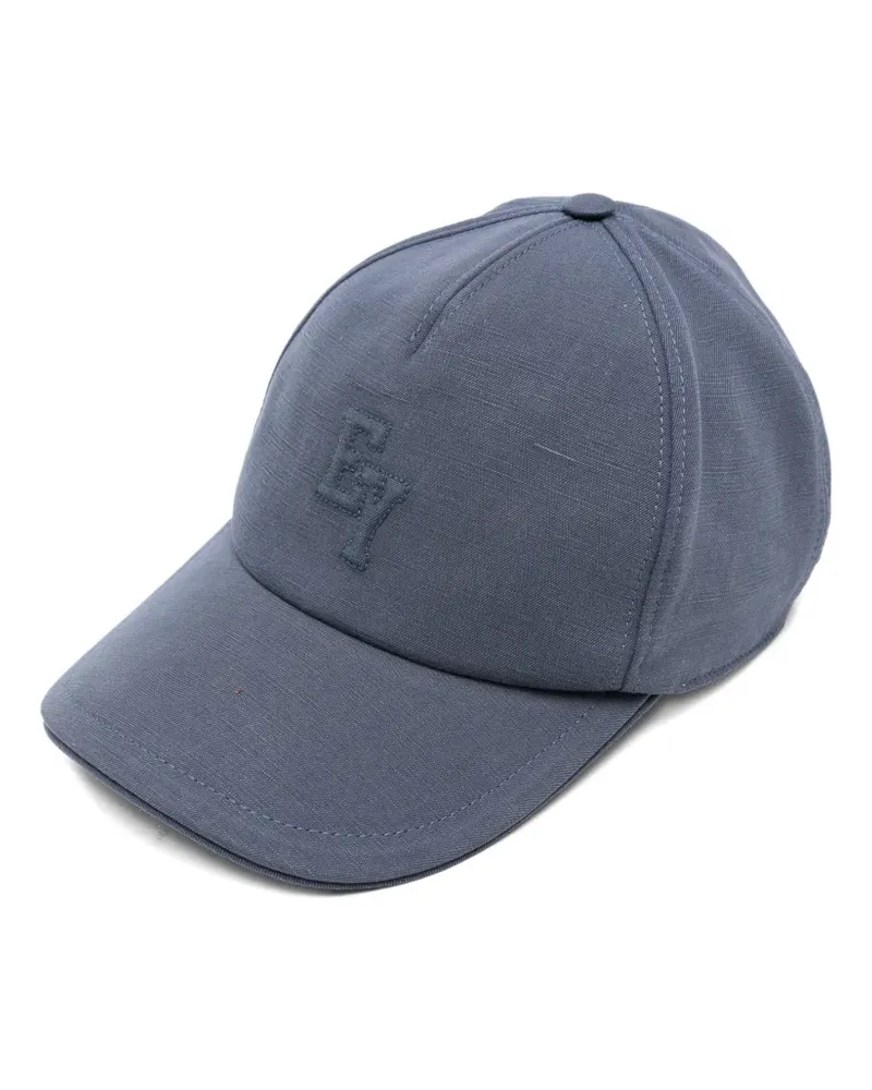 Eleventy Baseballkappe mit Logo-Stickerei - Blau Blau