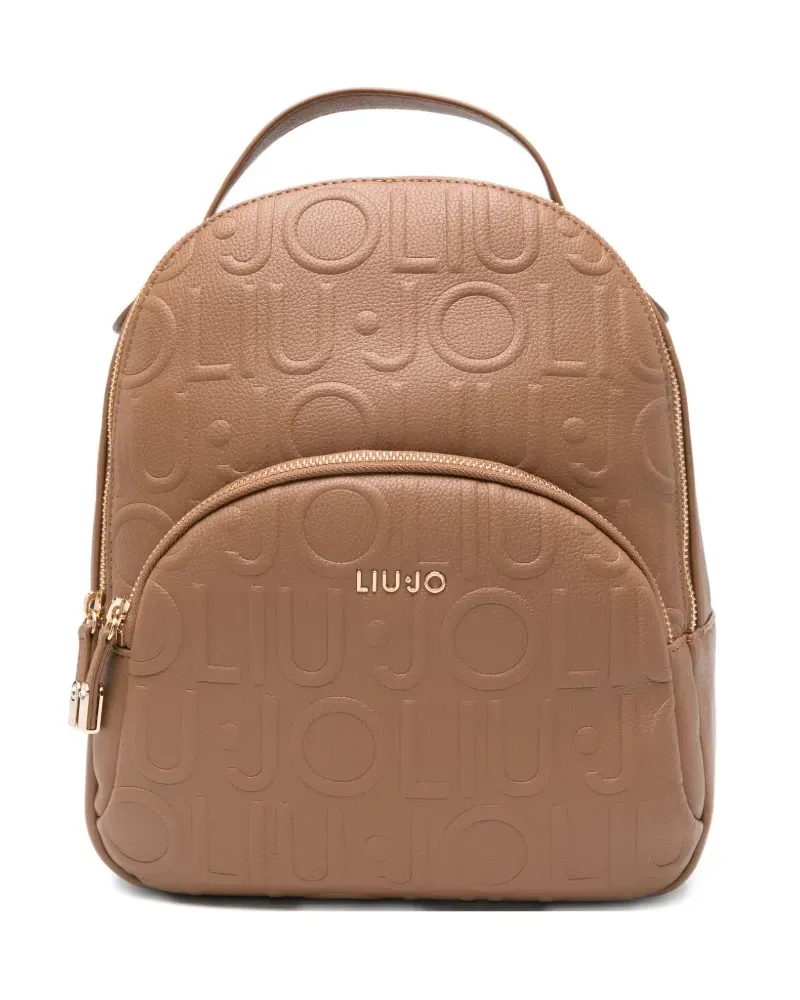 Liu Jo Rucksack mit Logo-Schild - Nude Nude