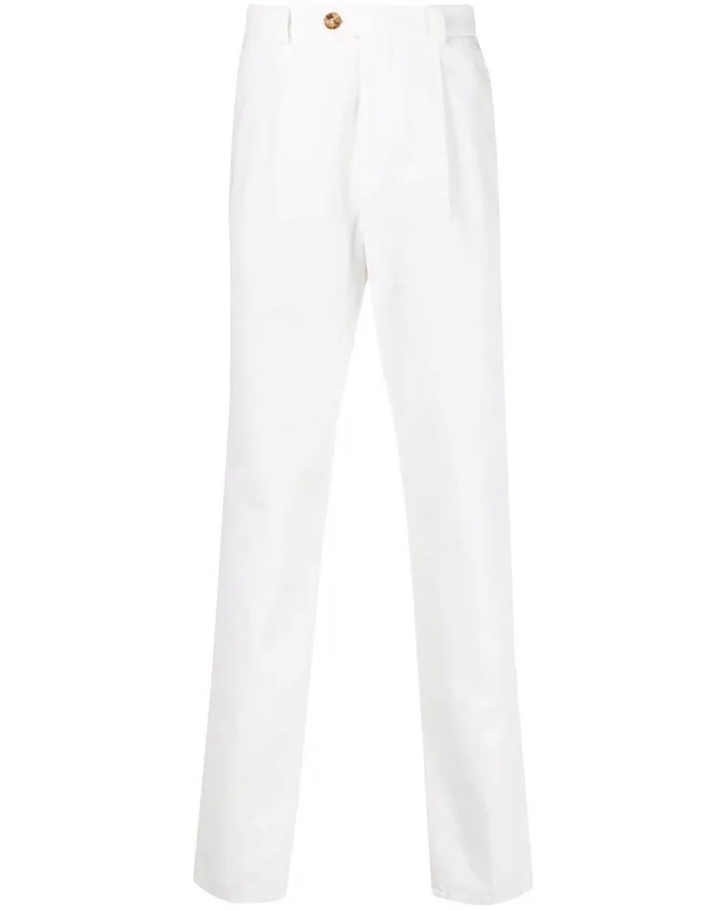 Brunello Cucinelli Chino mit geradem Bein - Weiß Weiß