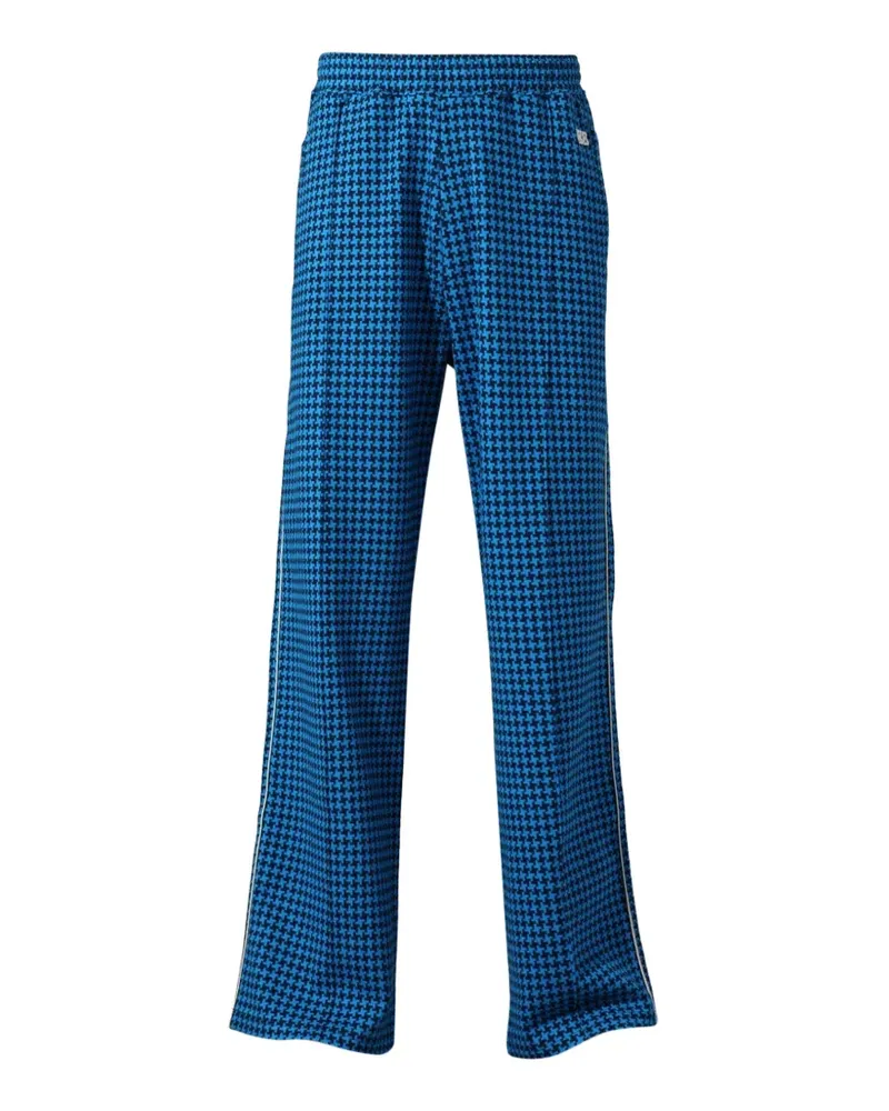 Wales Bonner London houndstooth-pattern track pants - Blau Blau