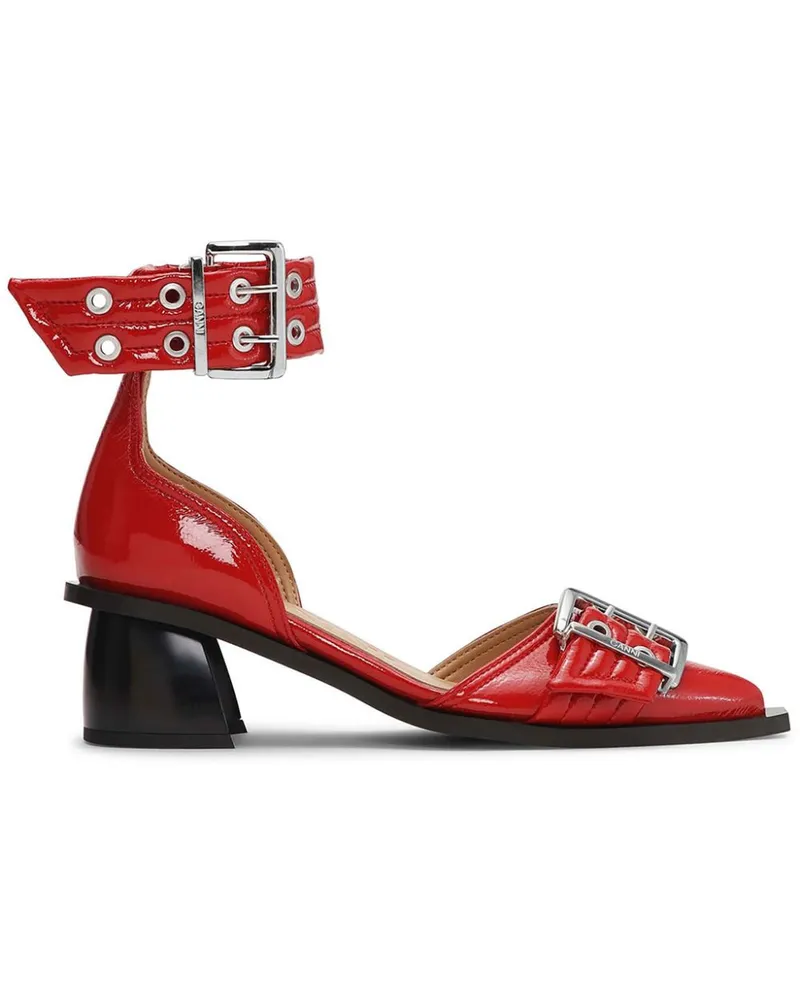 Ganni Offene Pumps mit Schnalle - Rot Rot