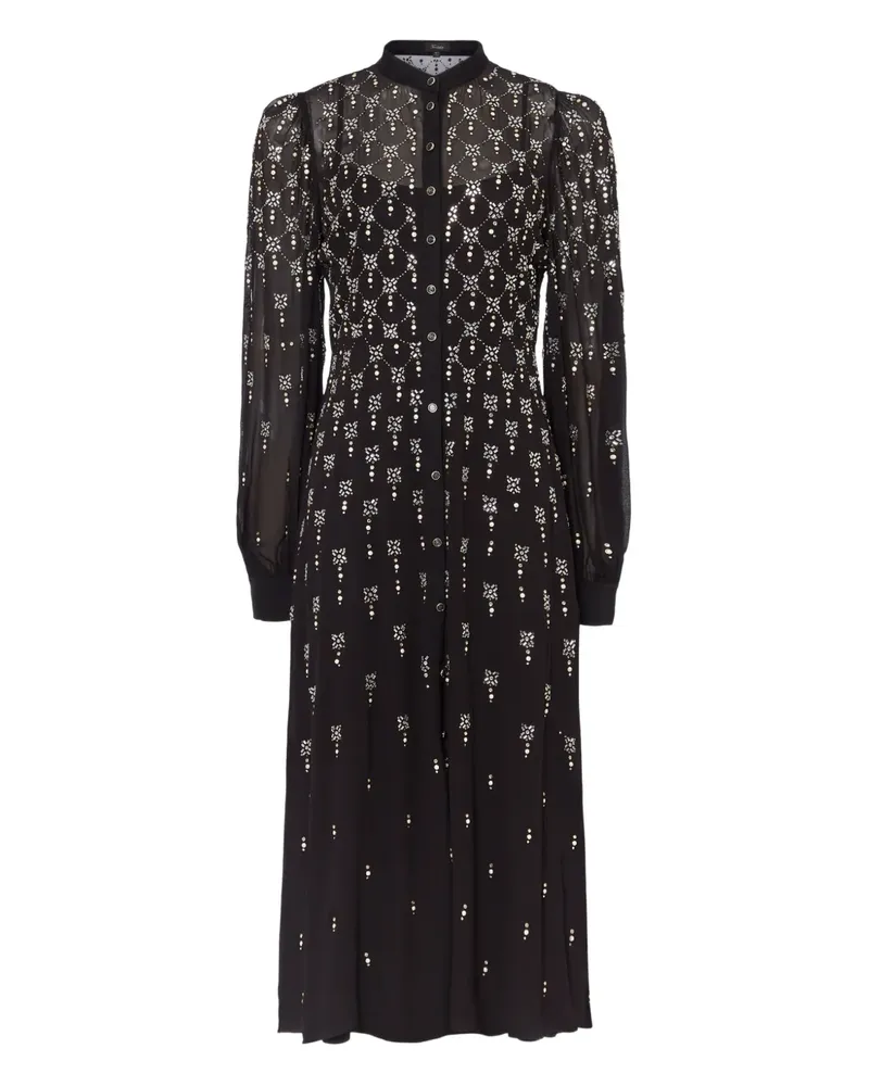 Temperley London embellished puff-sleeve shirt dress - Schwarz Schwarz