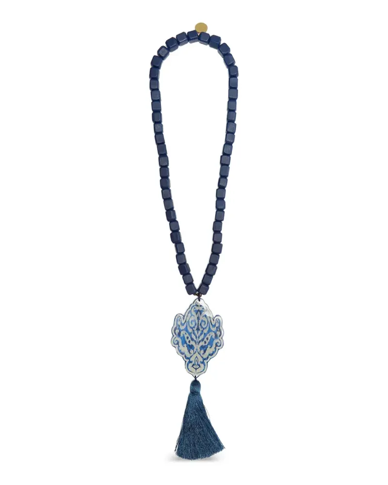 Maliparmi Ikat beaded tassel necklace - Blau Blau