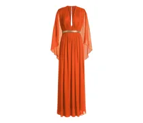 Kleid mit Gürtel - Orange