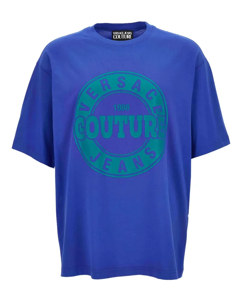 Versace Jeans T-Shirt mit Logo-Print - Blau Blau
