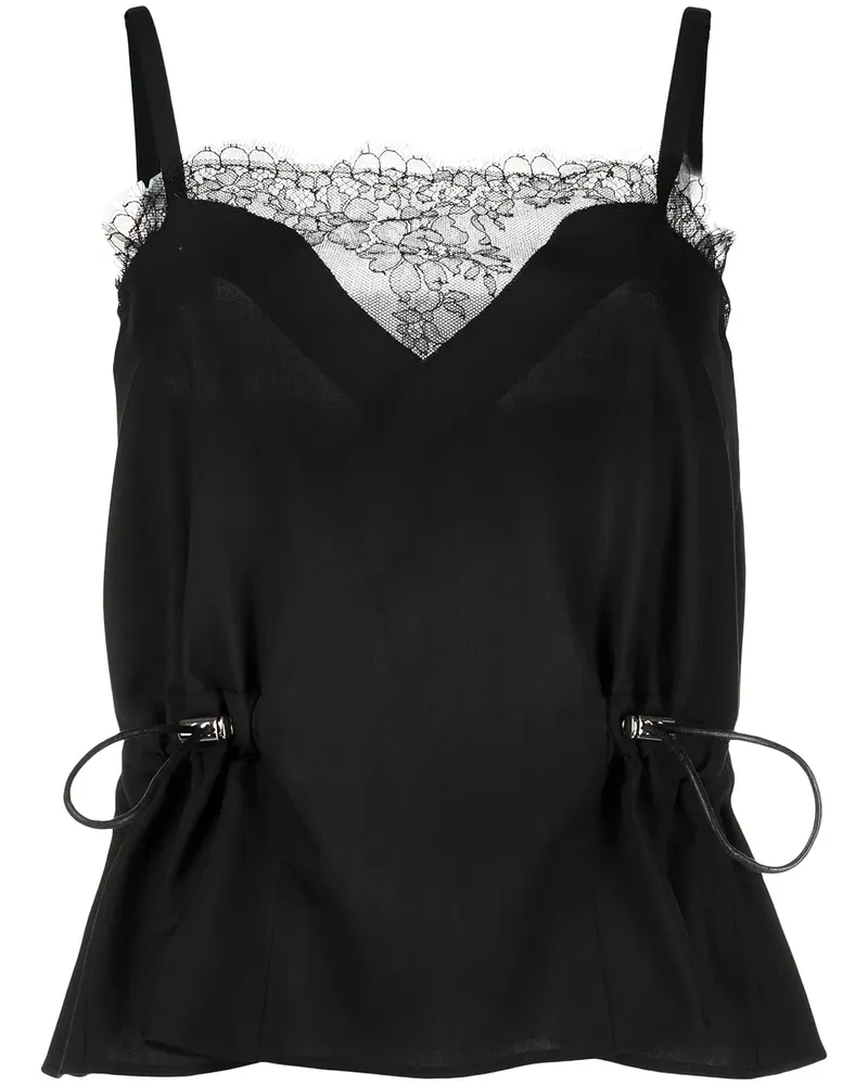 Sacai Top mit Kordelzug - Schwarz Schwarz