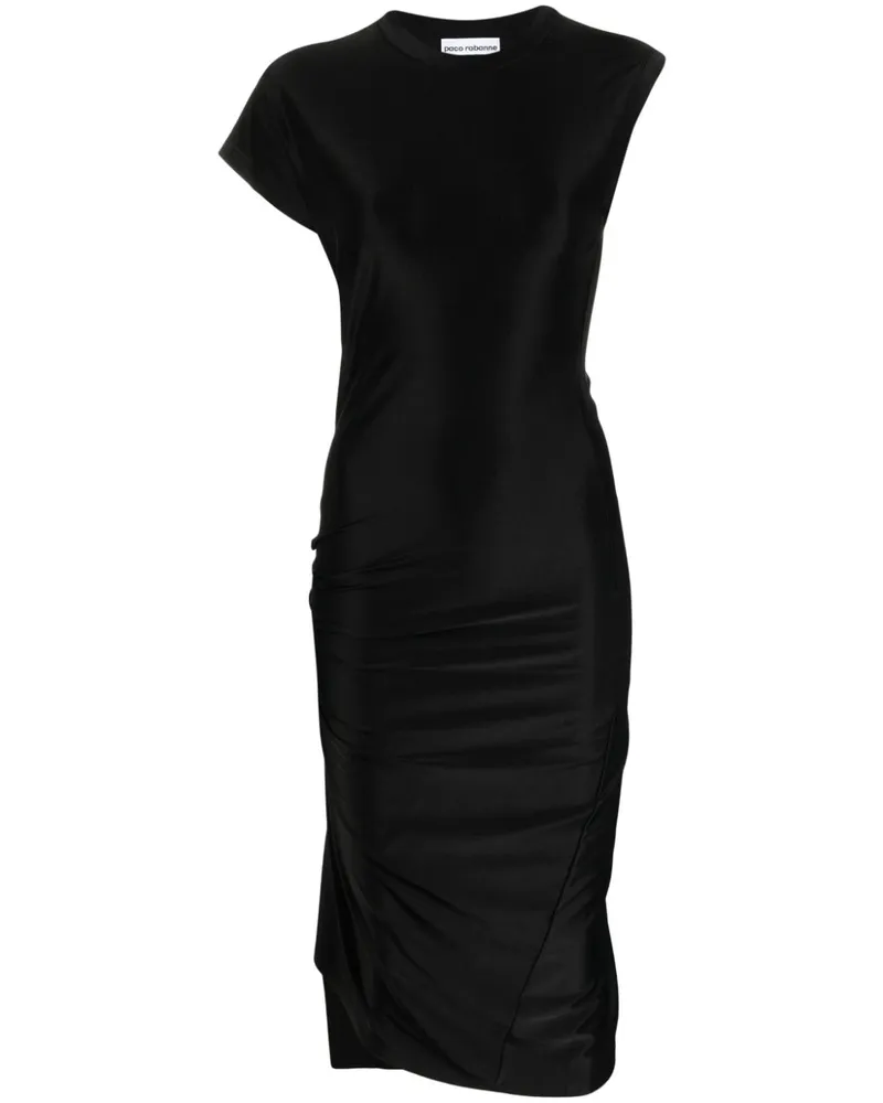 Paco Rabanne Asymmetrisches Midikleid - Schwarz Schwarz