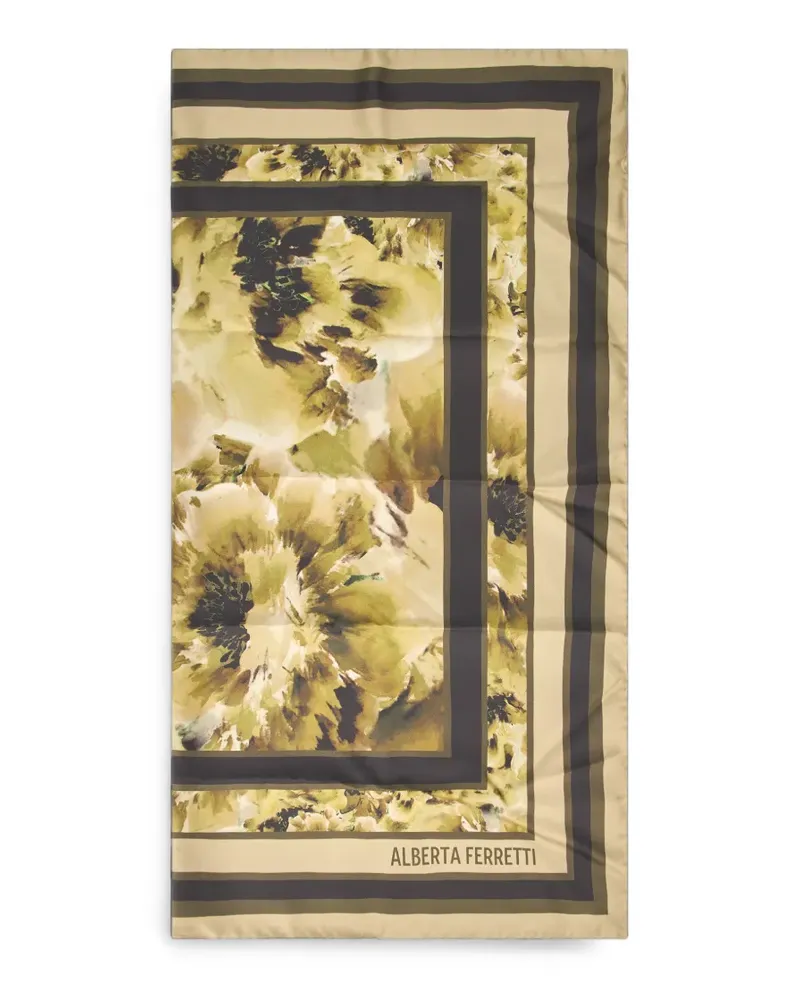 Alberta Ferretti Seidenschal mit Blumenprint - Grün Grün