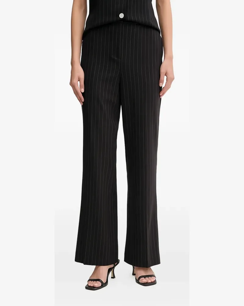 DKNY pinstripe wide-leg trousers - Schwarz Schwarz
