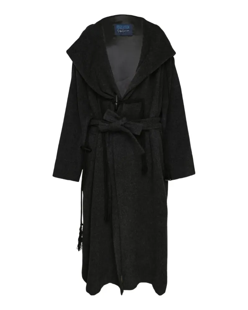 Yohji Yamamoto hooded belted duffle coat - Grau Grau