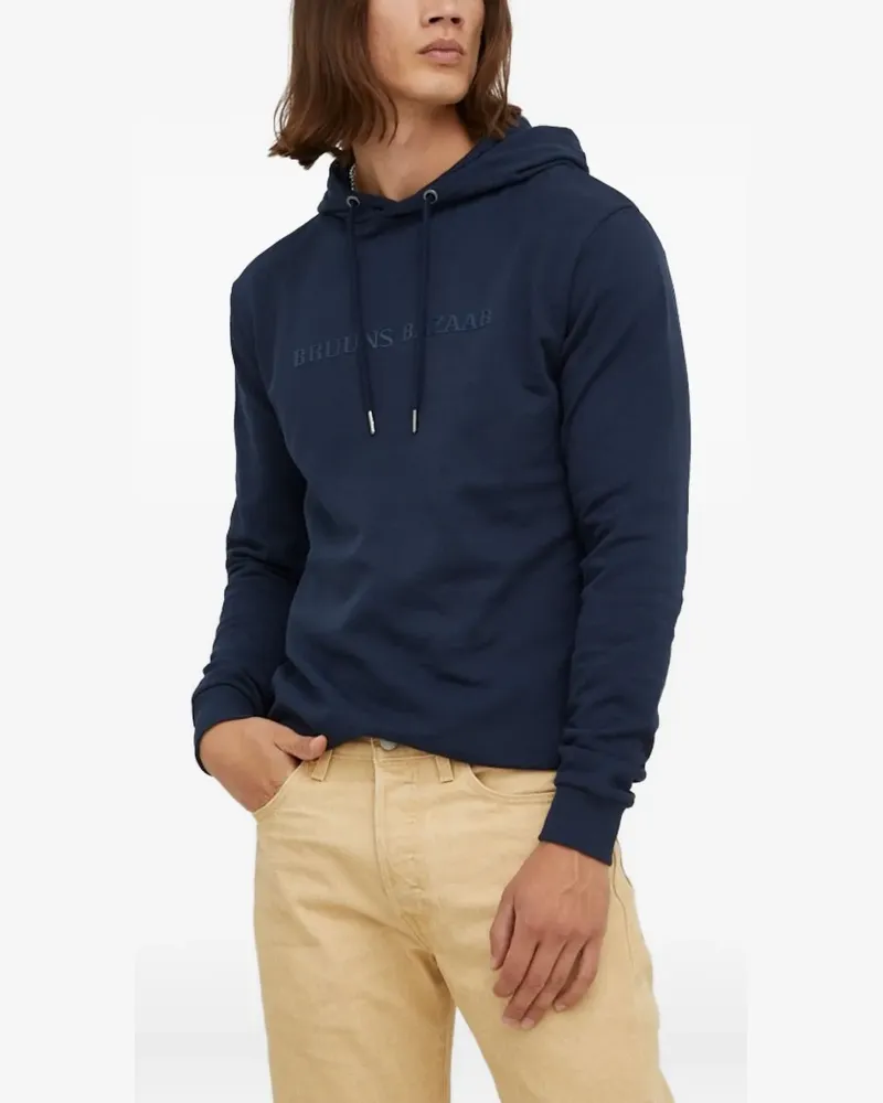 BRUUNS BAZAAR Bertil Hoodie mit Logo-Print - Blau Blau