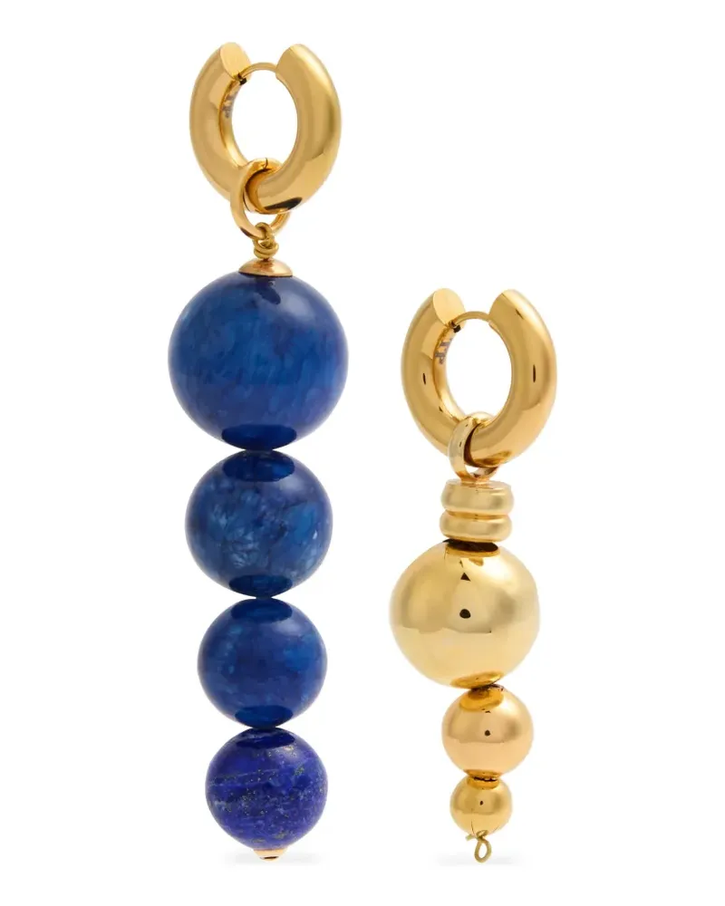 TIMELESS PEARL asymmetric hoop earrings - Gold Gold