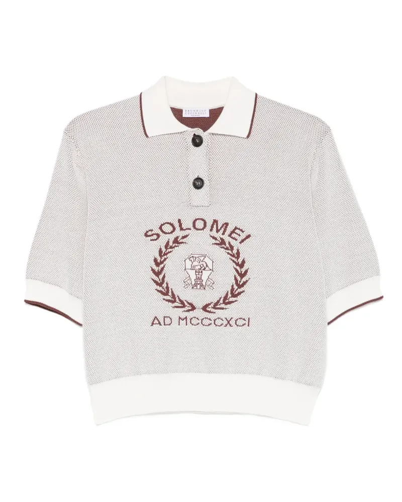 Brunello Cucinelli graphic polo shirt - Nude Nude