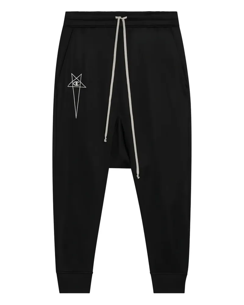 Rick Owens Kordelzug-Hose mit Sternstickerei - Schwarz Schwarz