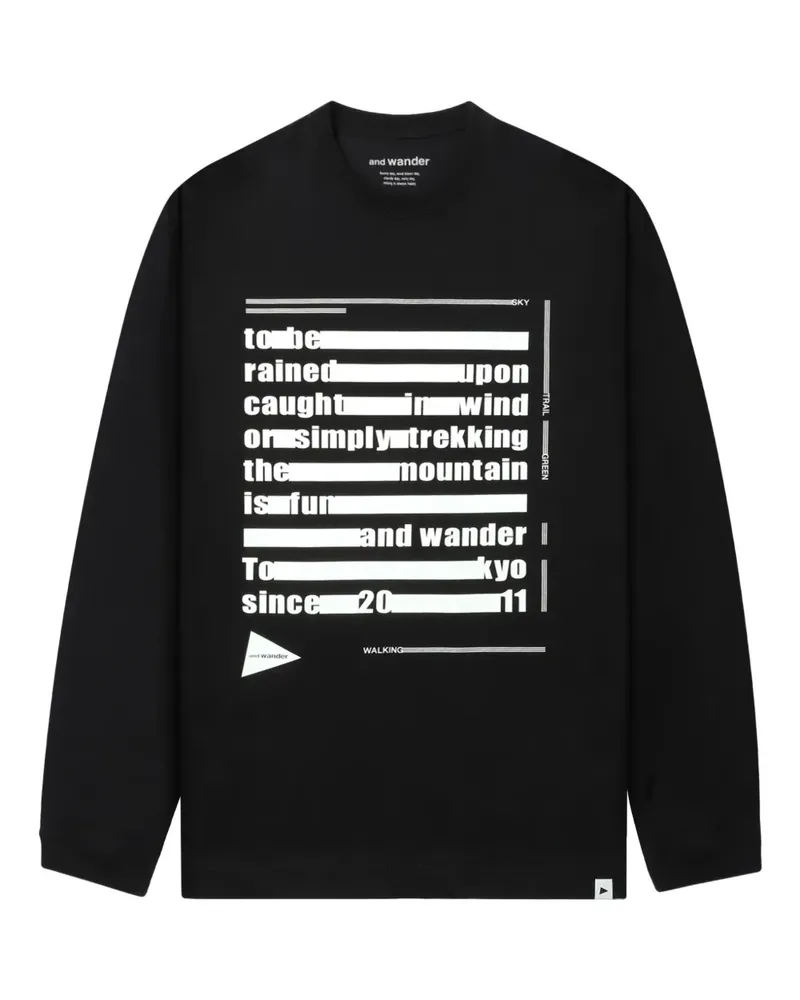 and wander Sweatshirt mit grafischem Print - Schwarz Schwarz