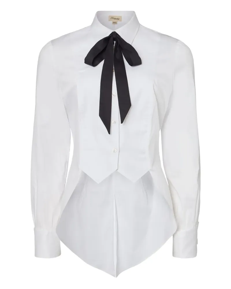 Temperley London Hemd mit Schleifendetail - Weiß Weiß