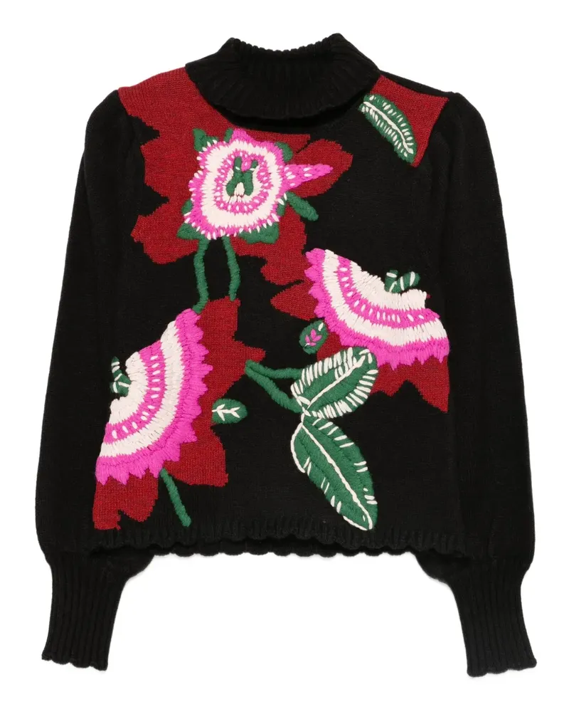 FARM Rio Pullover mit Blumenstickerei - Schwarz Schwarz