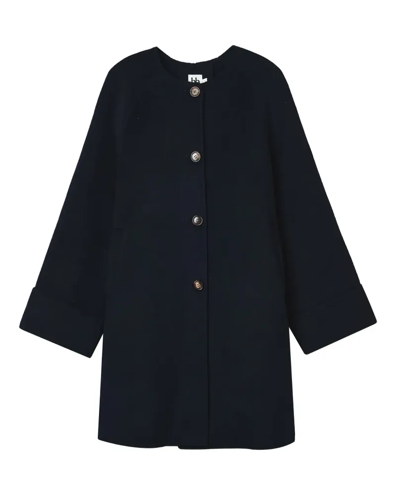b+ab button scarf coat - Blau Blau