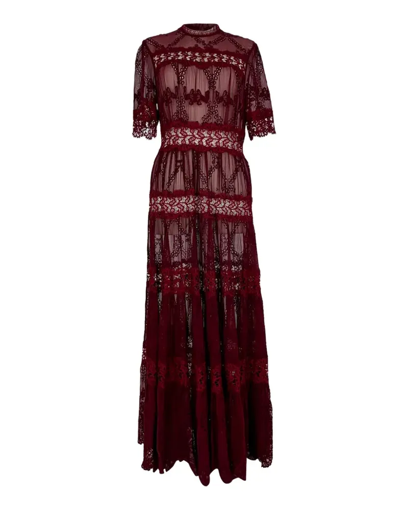 Zimmermann Maxikleid mit Spitze - Rot Rot
