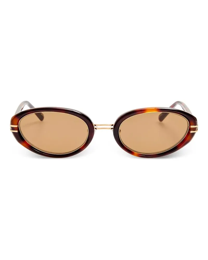 ATTICO x Linda Farrow Ambra oval-frame sunglasses - Braun Braun