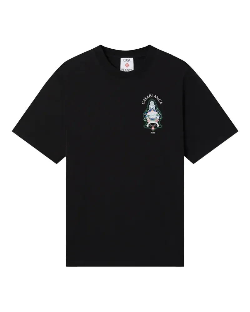 Casablanca Paris Hotel Emblem T-Shirt mit Print - Schwarz Schwarz