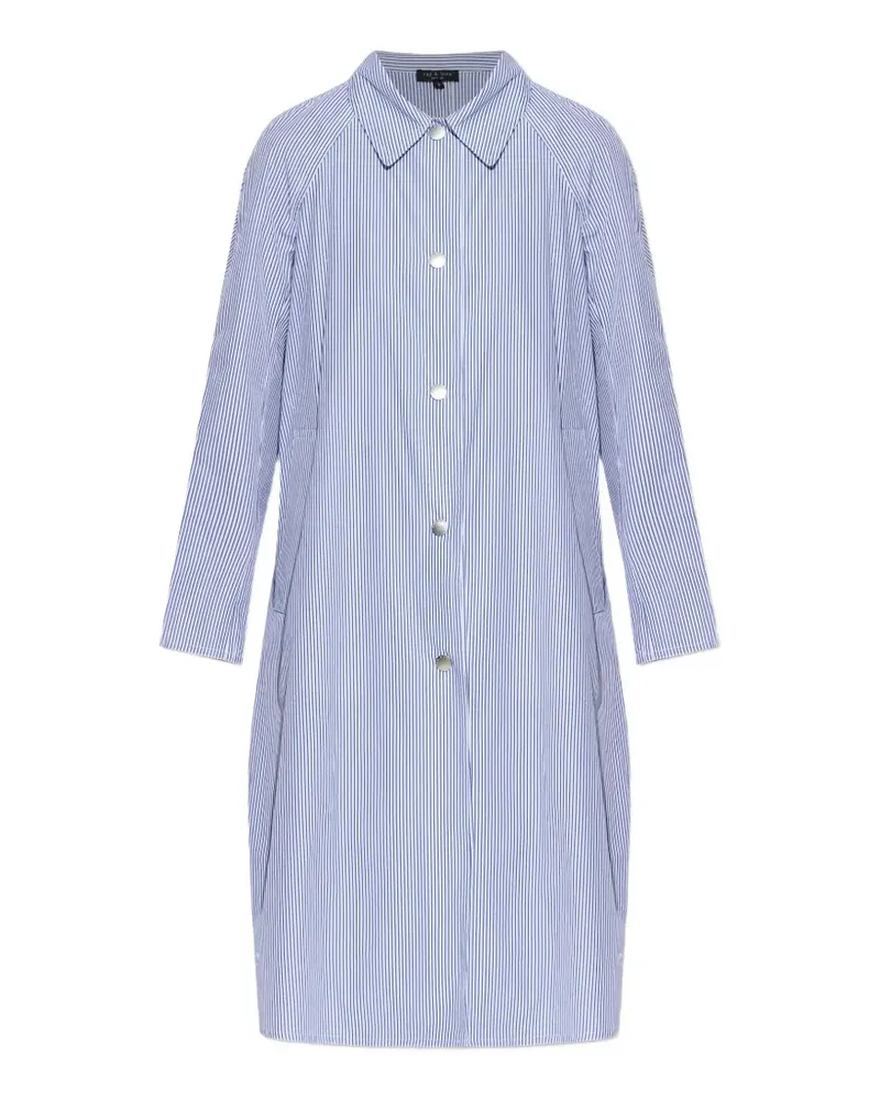 Rag & Bone Gestreifter Mantel mit Knöpfen - Blau Blau