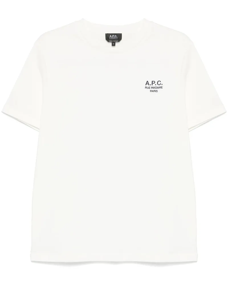 A.P.C. T-Shirt mit Logo-Stickerei - Weiß Weiß