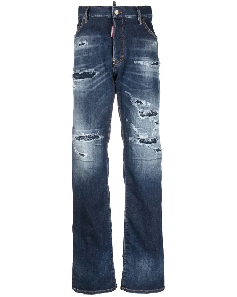 Dsquared2 Gerade Jeans in Distressed-Optik - Blau Blau