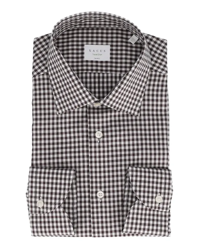 XACUS Hemd mit Vichy-Karo - Braun Braun