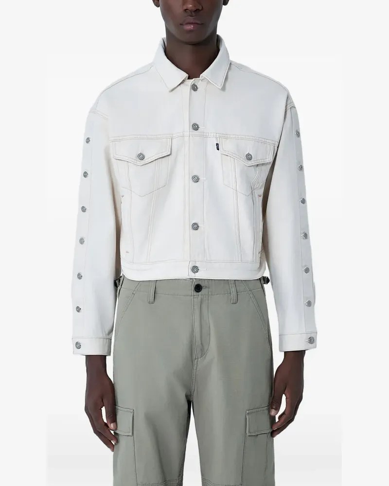 Levi's button-embellished denim jacket - Nude Nude