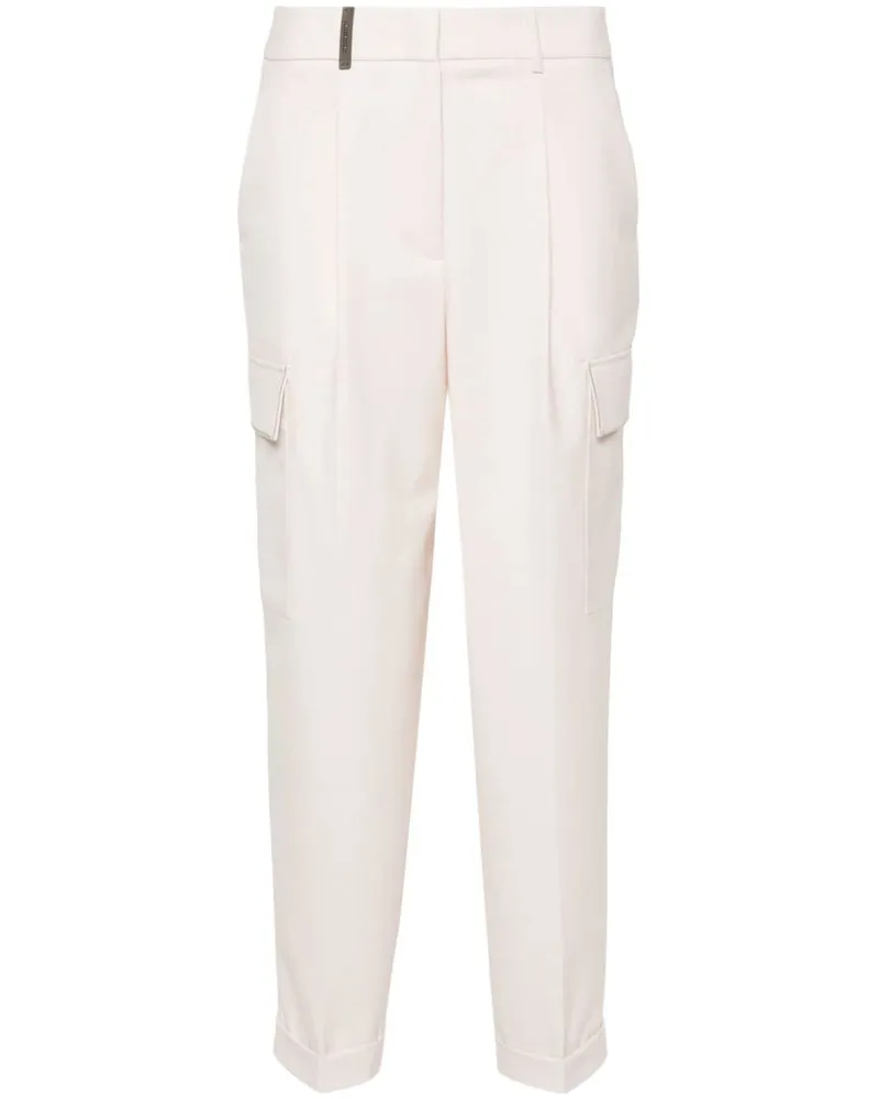 Peserico Cargohose mit Perlen Nude