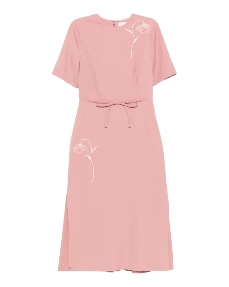 Erdem embroidered pleated midi dress - Rosa Rosa