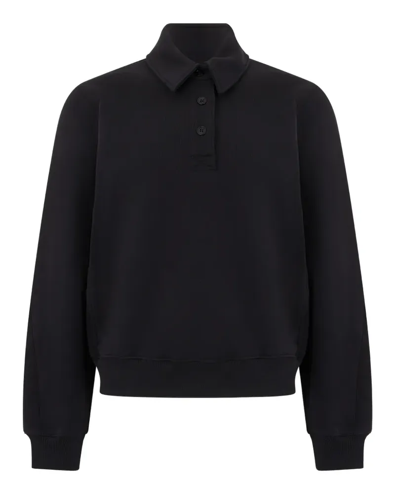Kitsuné polo-collar buttoned sweater - Schwarz Schwarz