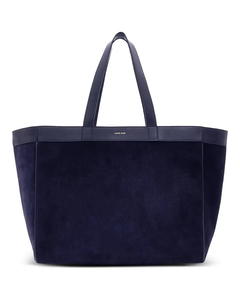 Anine Bing Mittelgroße Tote Bag aus Wildleder - Blau Blau