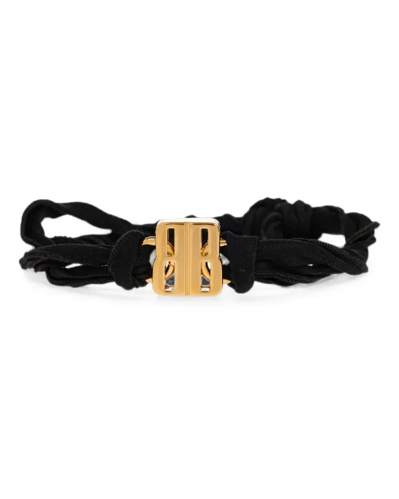 Balenciaga Nano Ribbon BB bracelet in black/shiny gold Gold