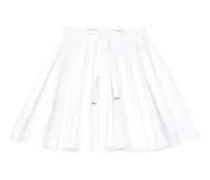 drawstring mini pleated skirt - Weiß