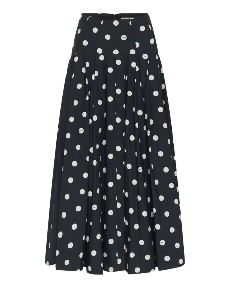 NICHOLAS polka-dot midi skirt - Schwarz Schwarz