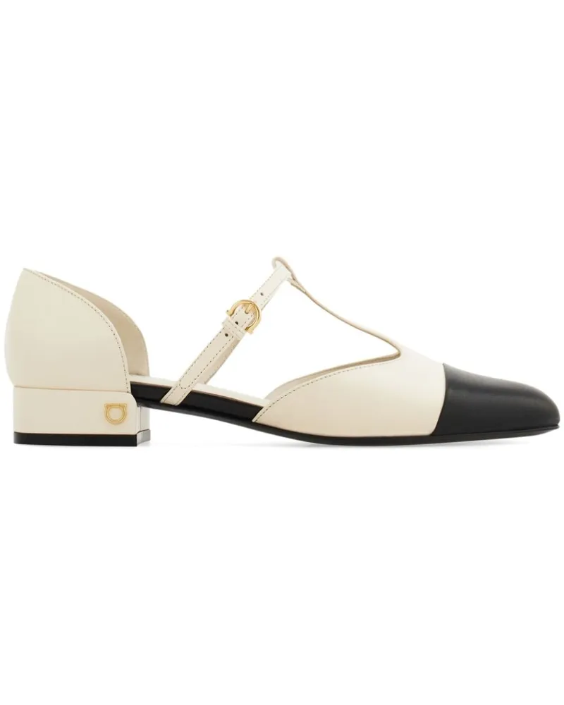 Ferragamo Ballerinas mit T-Riemen - Weiß Weiß