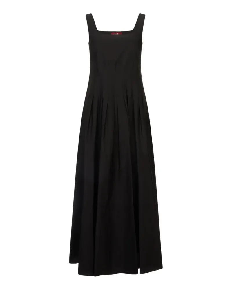 Max Mara square-neck pleated midi dress - Schwarz Schwarz