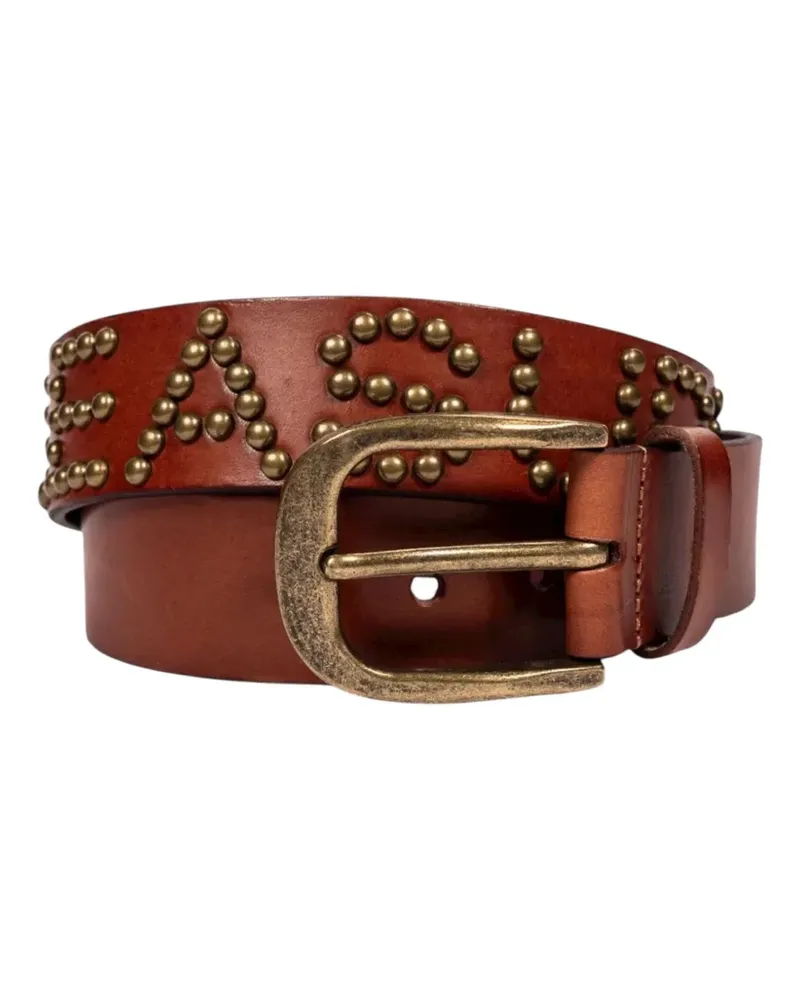 PLEASURES Gürtel mit Nieten - Braun Braun