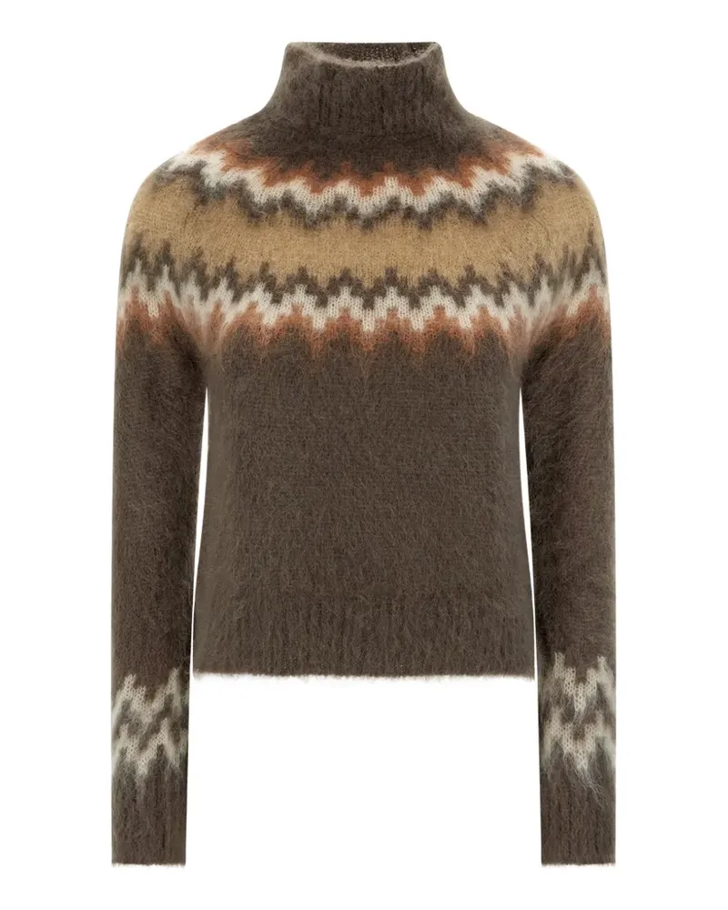 PT TORINO fair isle high-neck sweater - Braun Braun