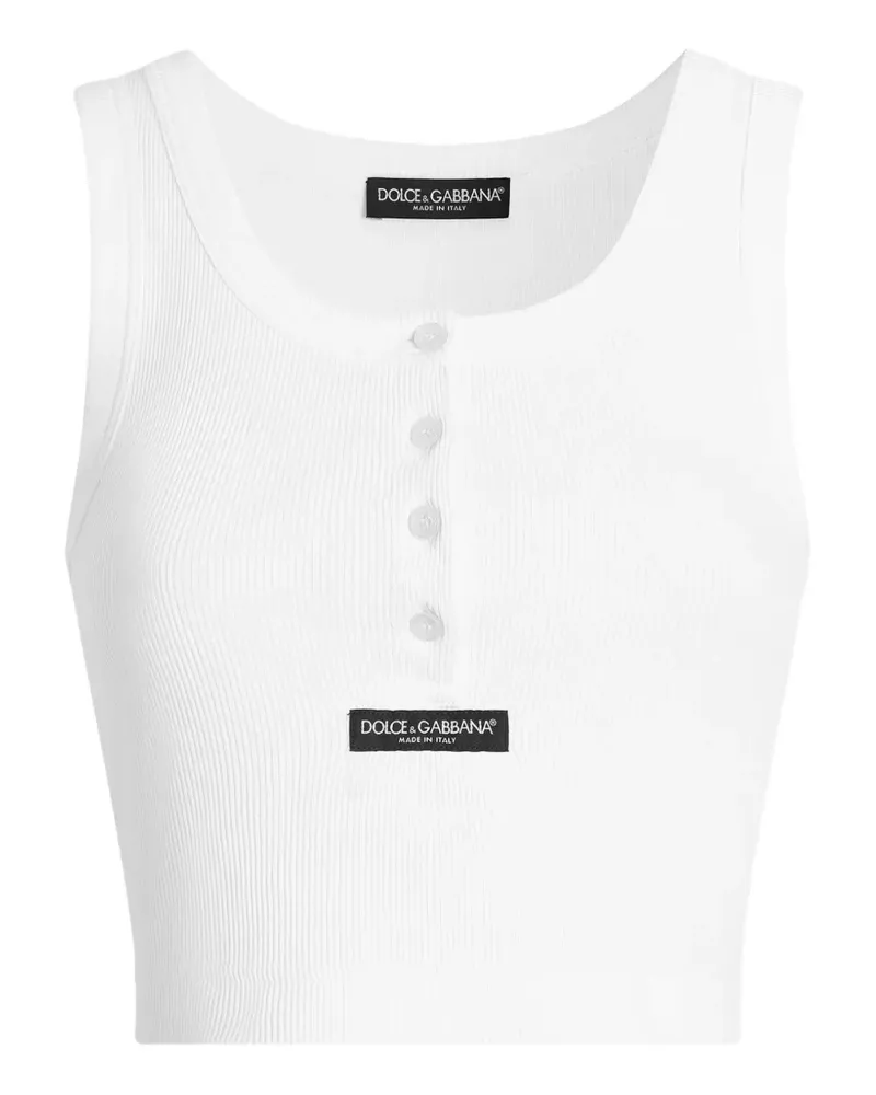 Dolce & Gabbana Geripptes Tanktop mit Knöpfen - Weiß Weiß