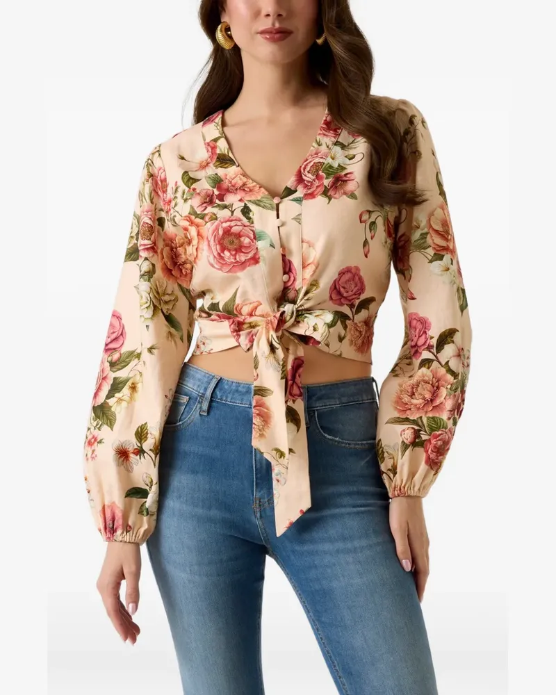 Guess Oberteil mit Blumenprint - Nude Nude
